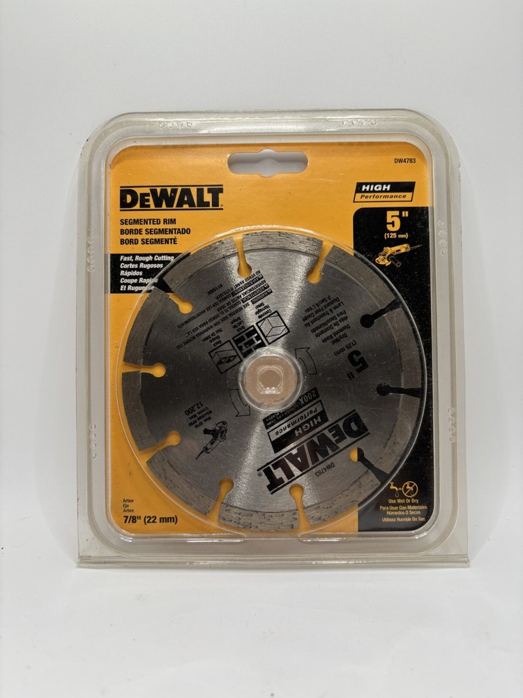 DeWALT 5" Segmented Rim Arbor 7/8" High Performance NEW SEALED DW4783