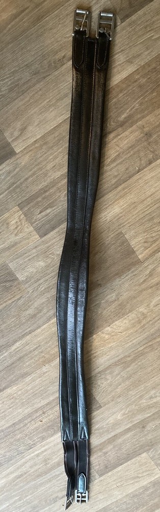 50” Unbranded Black Leather Elastic End Girth - Used