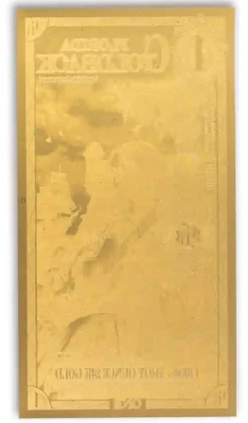 1 Florida Goldback ~ 1/1000th oz 24K Gold Foil Note ~ Authenticated