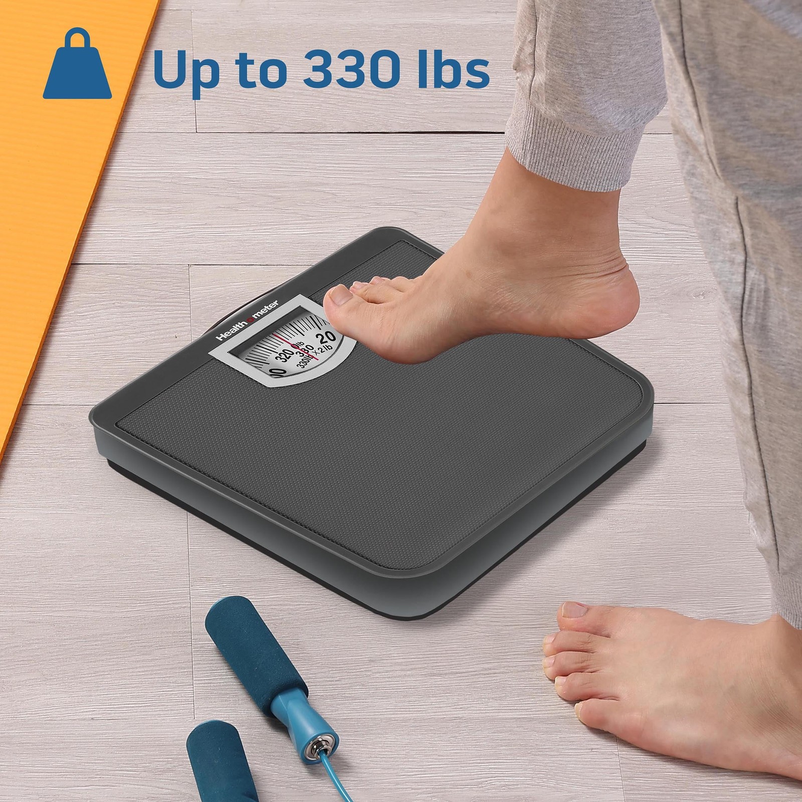 Health o meter Compact Dial Bathroom Scale, 330 lb. Capacity, Sturdy Metal