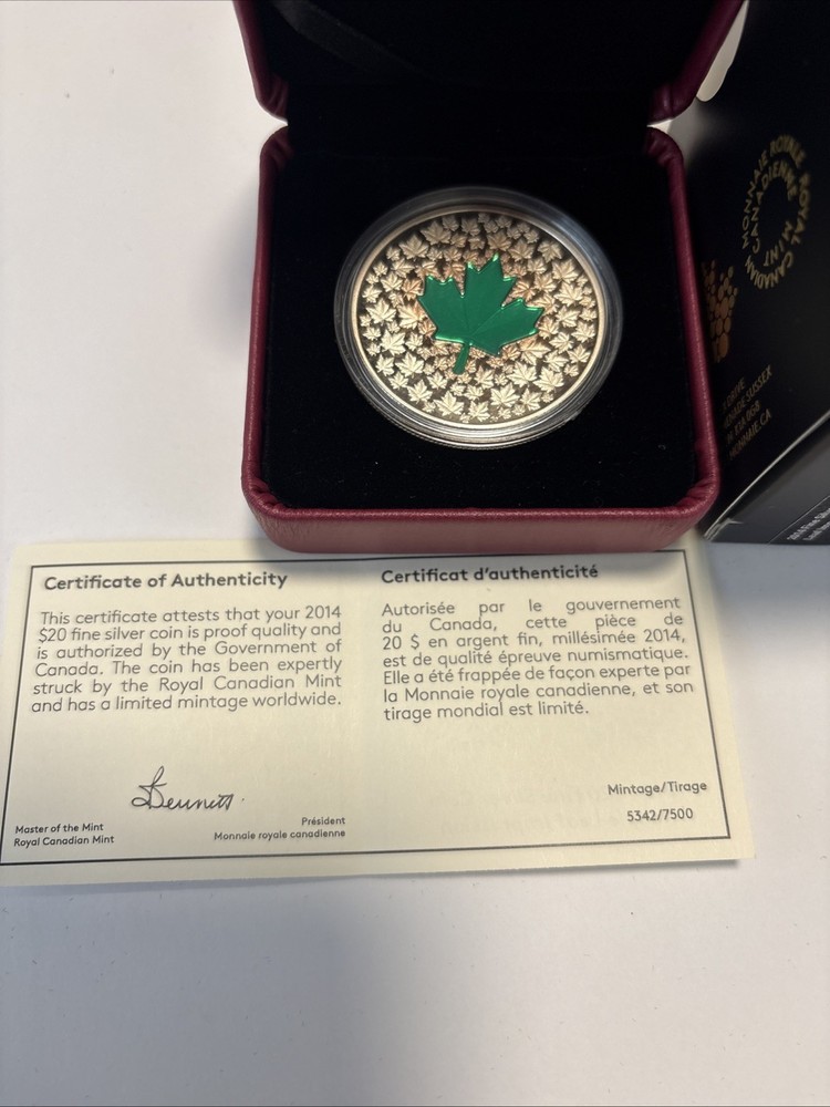 2014 $20 Maple Leaf Impression - Pure Silver Coin