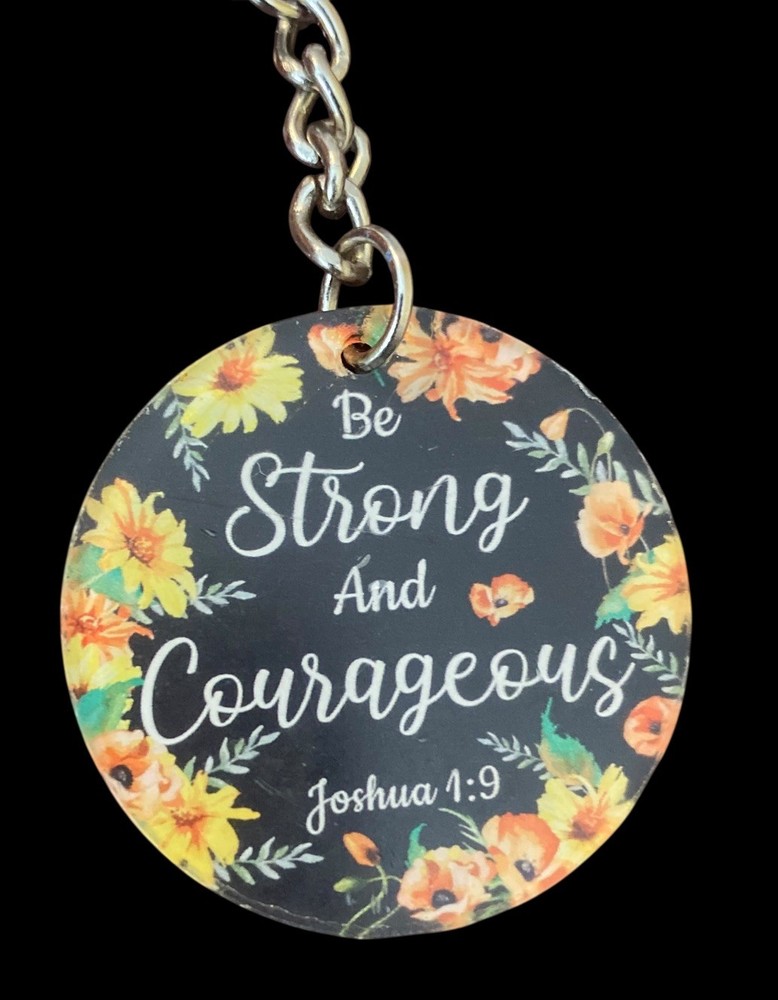 Religious Keychains Cross & Joshua 1:9