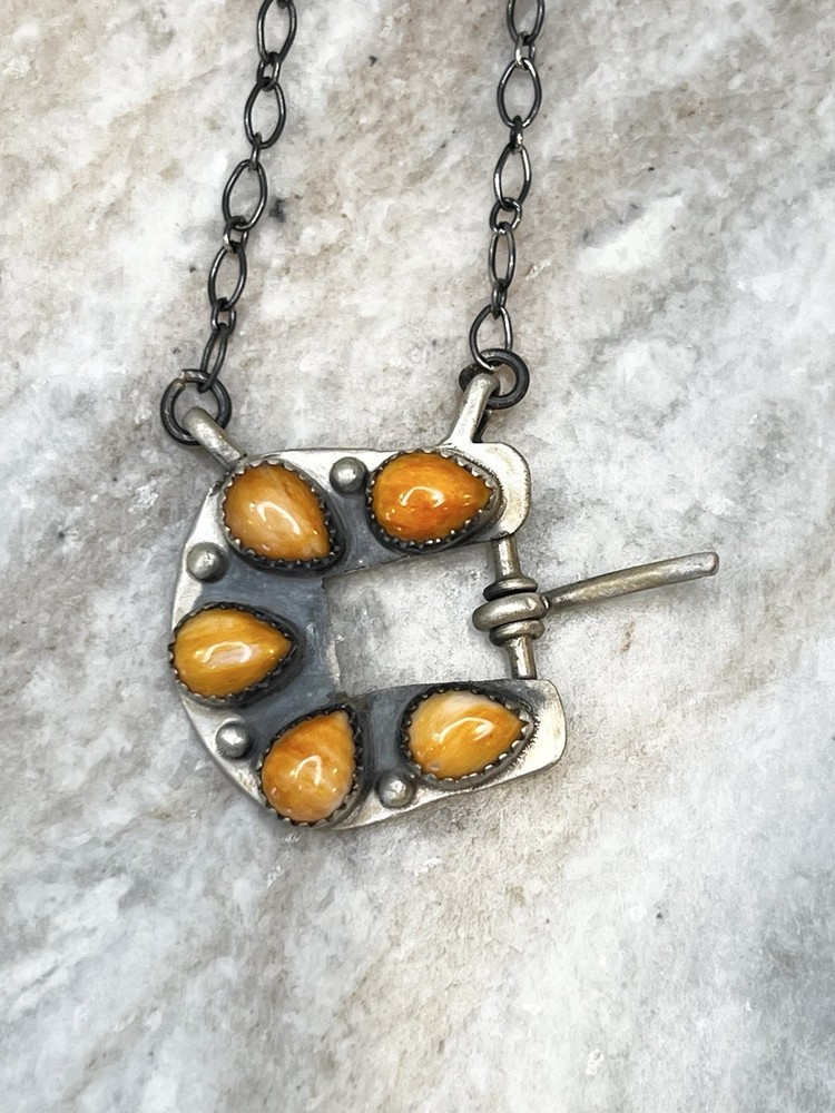 Spiny Oyster Buckle Necklace Sterling Silver .925