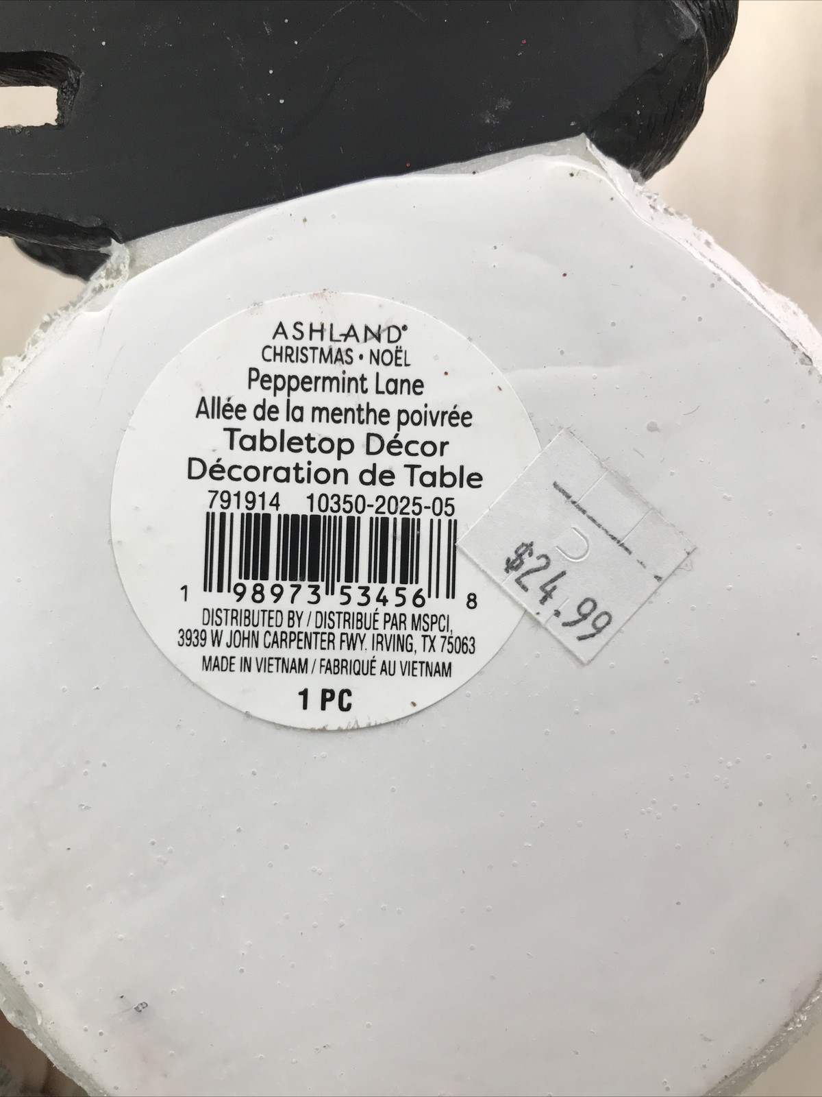 Ashland Pepermint Lane Black Labrador Dog Santa Hat Table Top Decor 6inch New