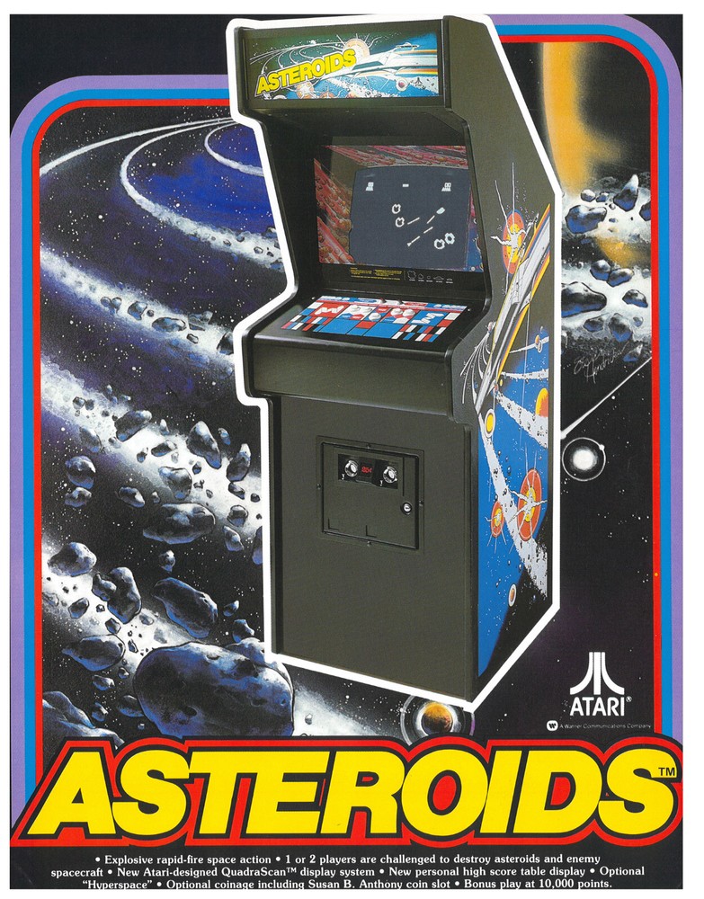 Asteroids Atari Video Arcade Flyer / Brochure / Ad - Excellent - Original