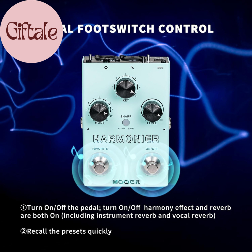 Harmonier Vocal Effects Processor Guitar Voice Pedal Vocal Stompbox Microphone A