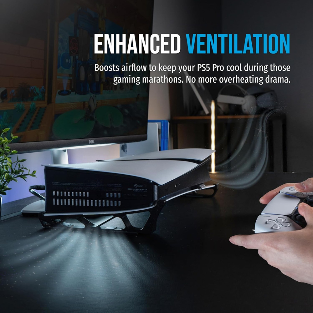 Skates - Horizontal Stand for PS5 Pro Compatible with Disc & Digital Edition (Bl