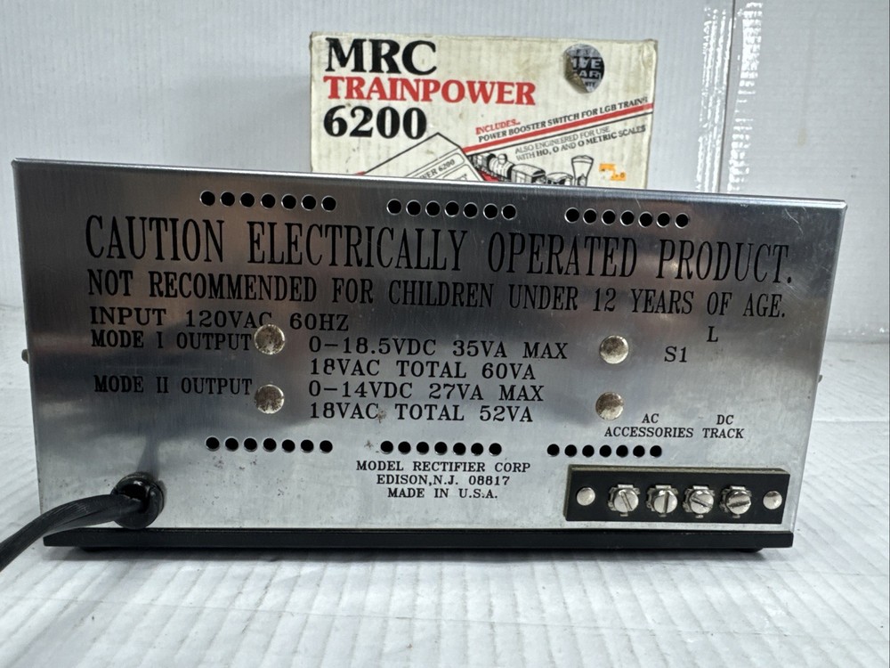 MRC Train Power 6200 G / Ho / N Scale Transformer, Controller For Train Set