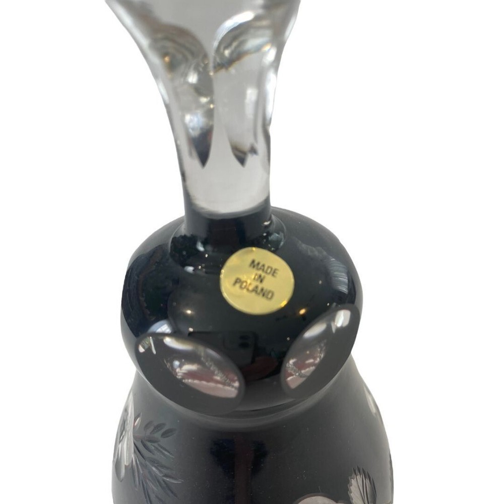 Poland Ruby Red Hand Cut Crystal Bell with Crystal Clapper