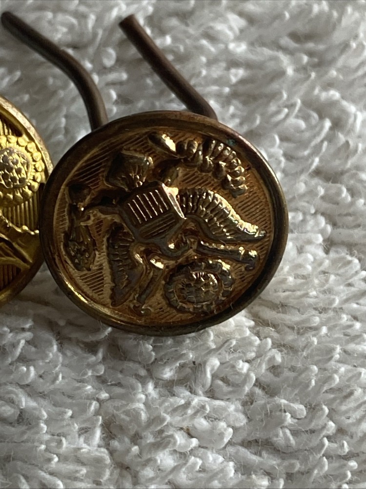 7 Gold Military Eagle Buttons 5/8" Across
