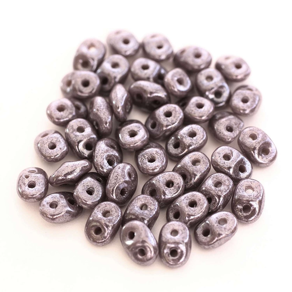 SuperDuo Luster Opaque Violet Beads 2.5×5mm