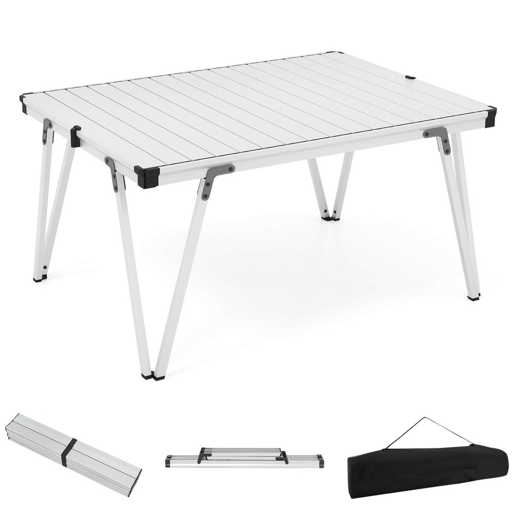 Folding Camping Table w/ Storage Bag and Waterproof Desktop Aluminum Structure