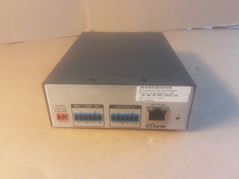 Extron AXI 22 AT, I/O DANTE INTERFACE 1824 AUDIO INTERFACE