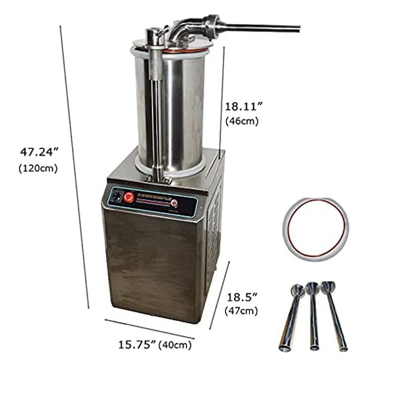 Hydraulic Sausage Stuffers 110V 26L Automatic Vertical Sausage Maker w/3 Stuffer