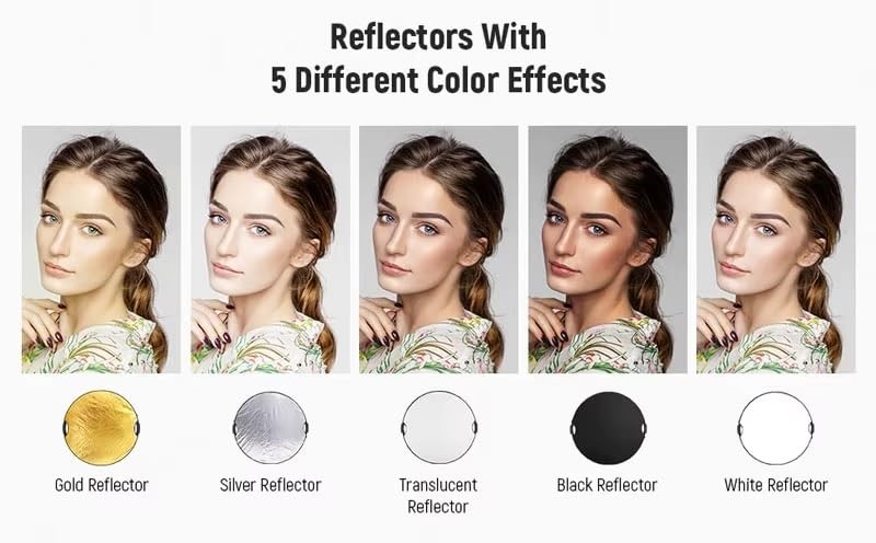 5-in-1 Photography Reflector Kit 90x120cm Rectangular | Translucent, Silver, ...