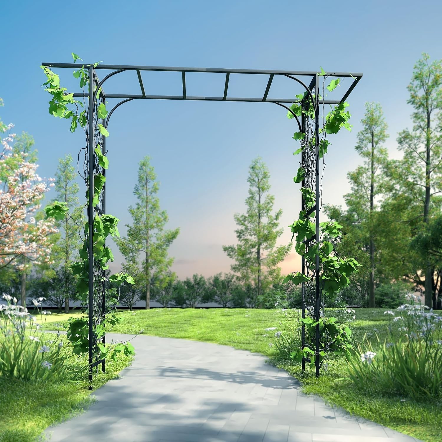 Zhongma Metal Garden Arch Arbor for Decorative Climbing Plants Lawn Garden