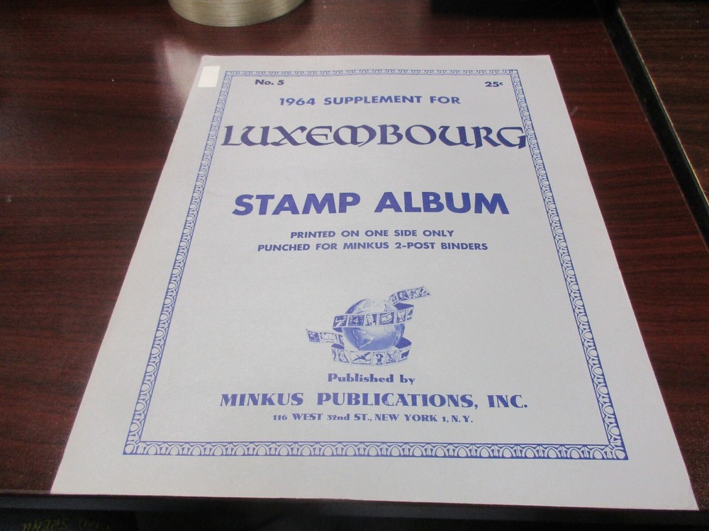 "MINKUS"STAMP ALBUM 1964  SUPPLEMENT LUXEMBOURG  #5   W/FREE SHP.