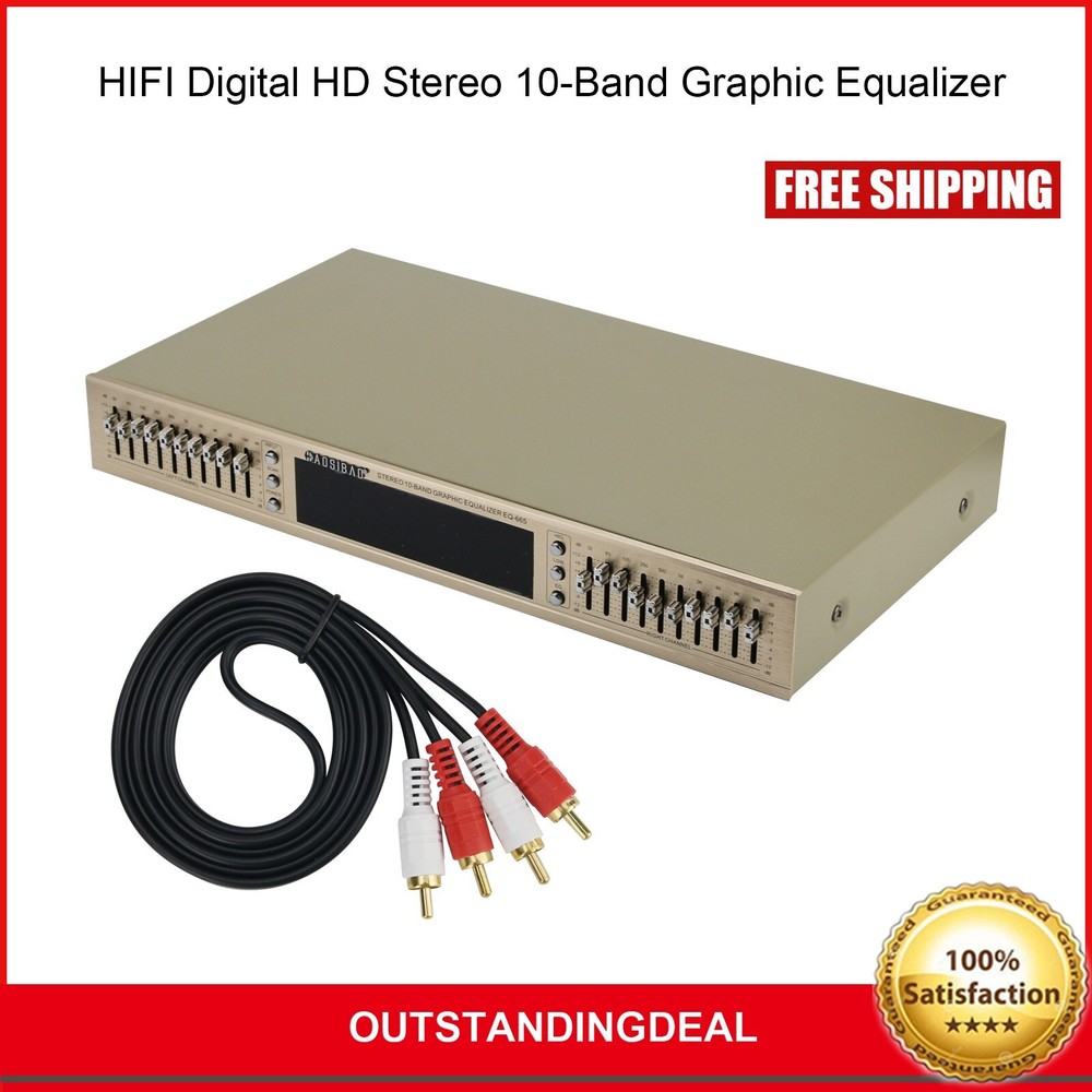 HIFI Digital HD Stereo 10-Band Graphic Equalizer Preamplifier Equalizer os67