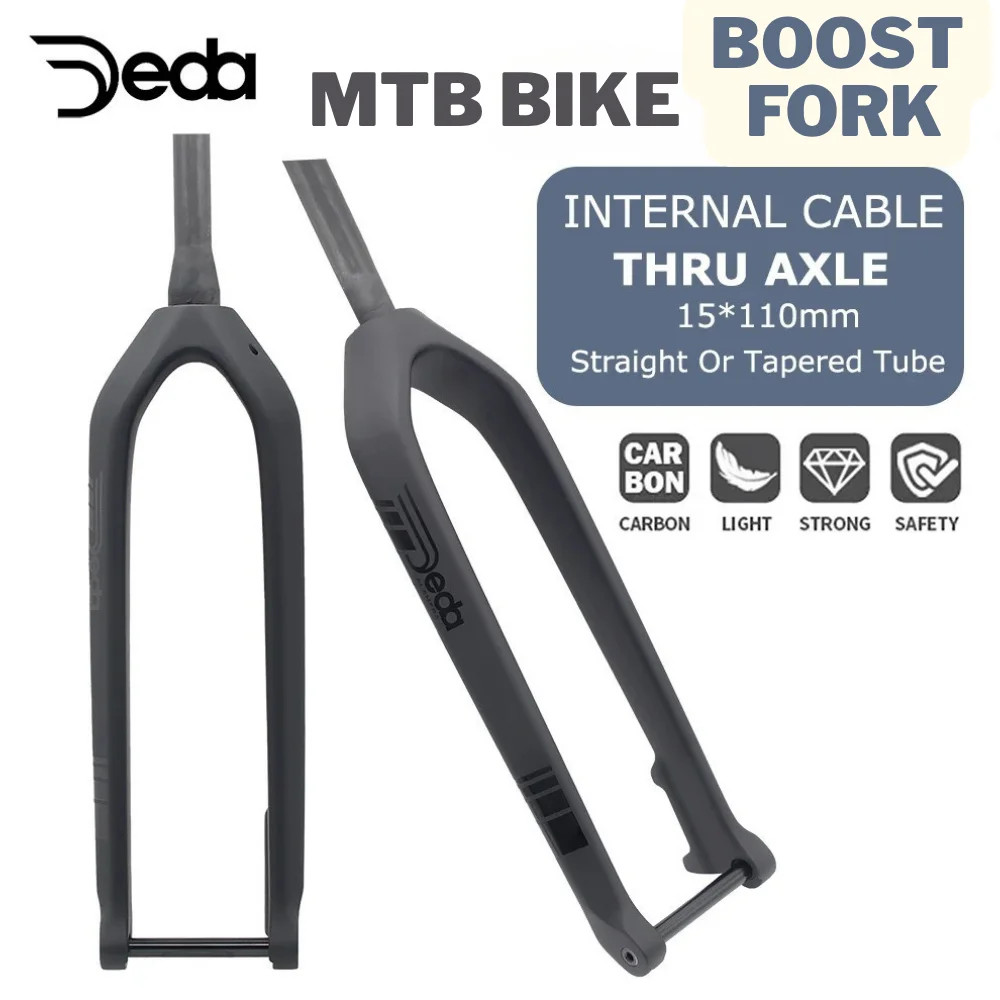 MTB Thru Axle Boost Hard Fork Carbon Straight Tapared Rigid Fork 26"/27.5"/29"