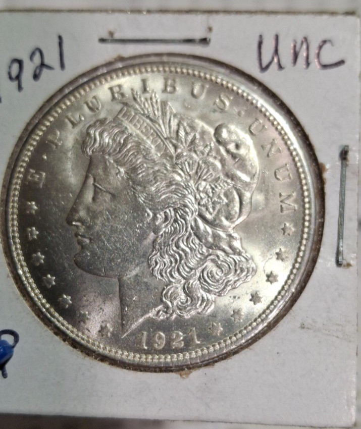 1921 Morgan Dollar, 90% Silver, Uncirculated