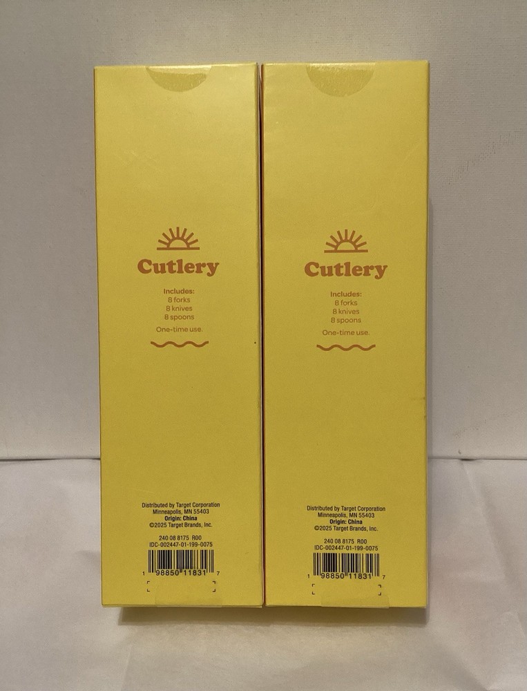 Two Boxes Sun Squad Blue Disposable Flatware 24ct Each