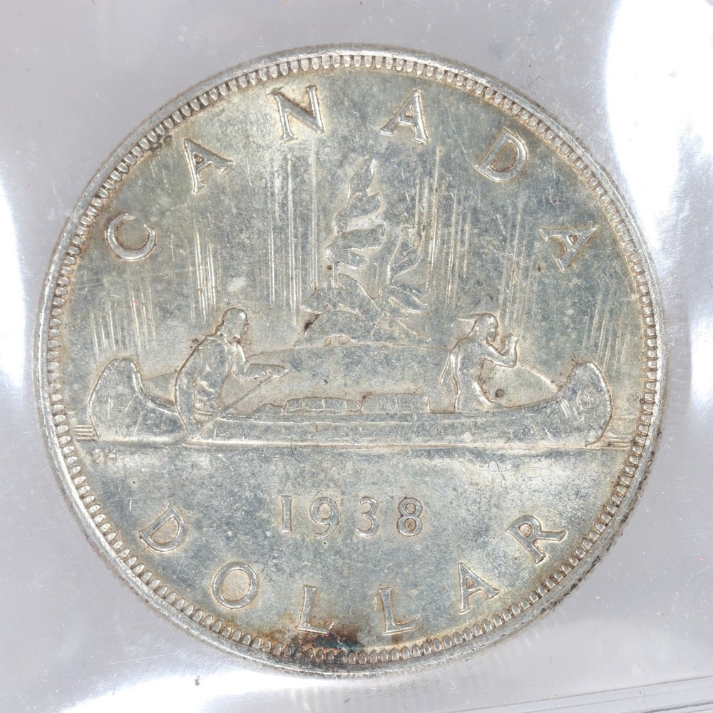 1938 Canada Silver Dollar ICCS AU55 - Key Date