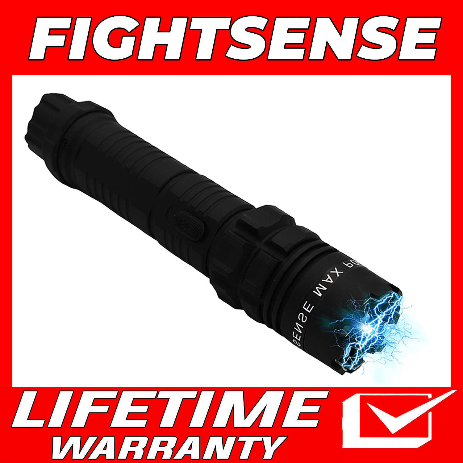 High Voltage Stun Gun for Self Defense with Led Flashlight Maximum Power Black