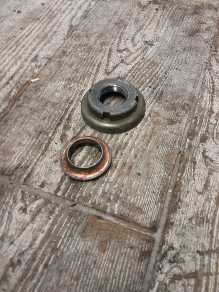 1983 83 Honda Shadow 750 VT750C Front Steering Stem Lock Nut Hardware