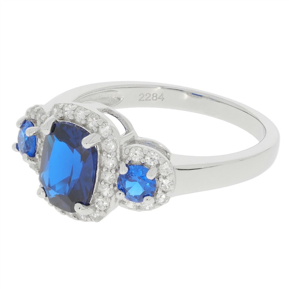Sterling Silver Semi Mount Ring Setting Cushion CU 8x6mm RD 3.5mm