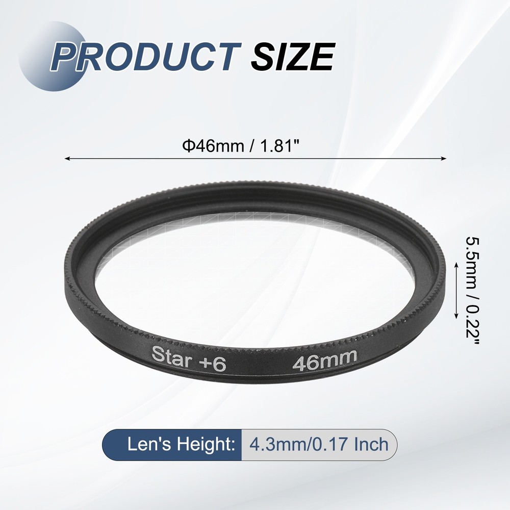 46mm Star Filter 8 Points Starburst Len Filter Variable Twinkle Effect Black