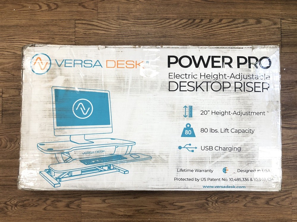 VersaDesk Power Pro Electric Height-Adjustable Desktop Riser 36”x24” •