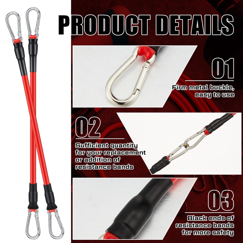 Liliful 8 pcs Resistance Bands for Working Out Additional Exercise Red