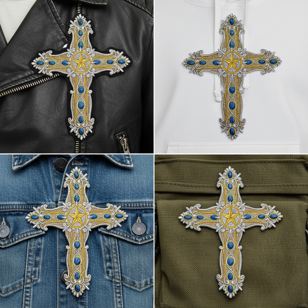 Western Sacred Cross Embroidered Patch