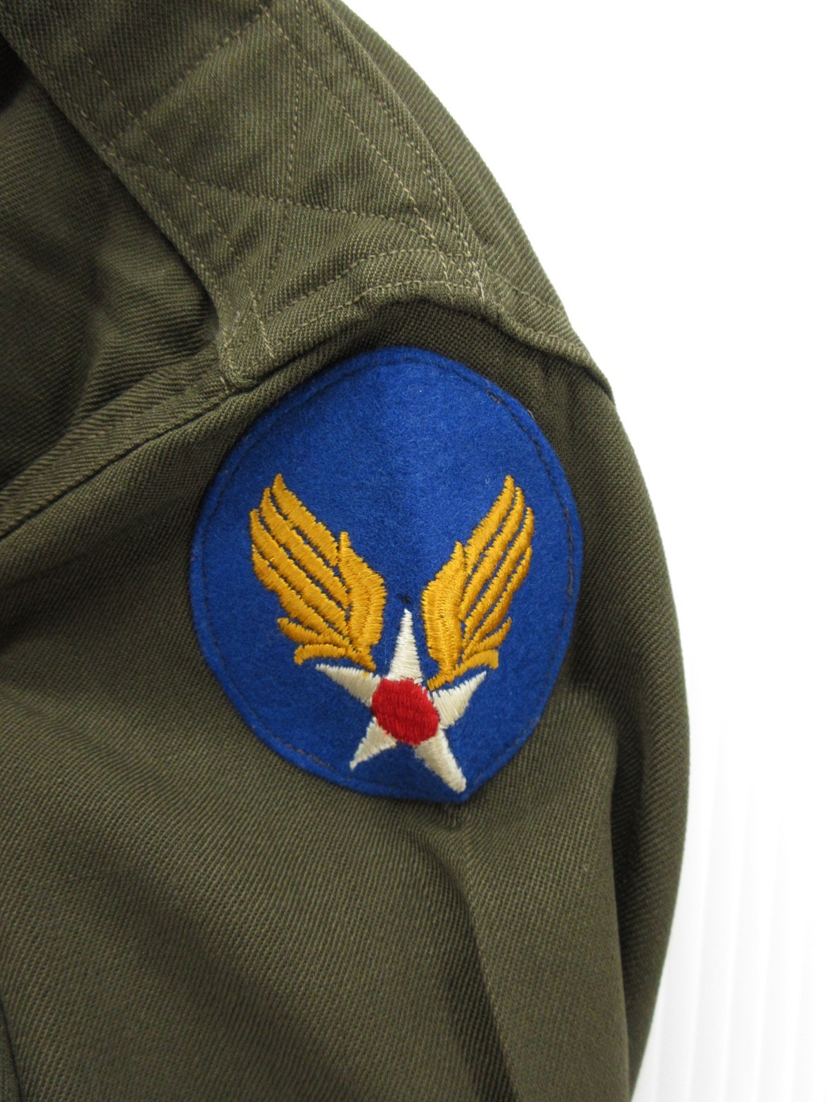 VTG WWII US Army Shirt Small Green Air Force USAAF Uniform Military Wool 1940s *