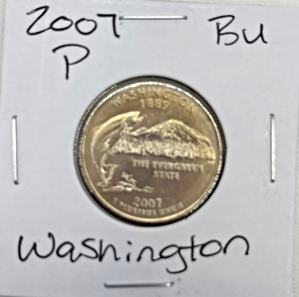 2007-P Washington State Quarter BU (Brilliant Uncirculated) Philadelphia Mint
