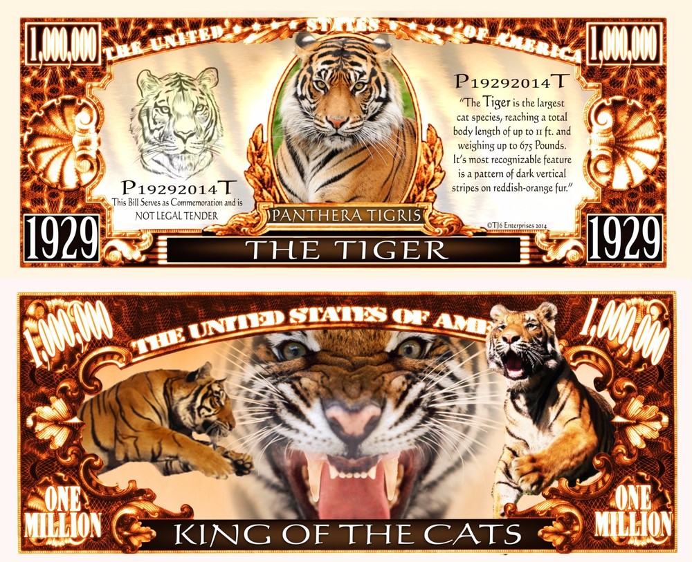 OUR TIGER DOLLAR BILL (2 Bills)