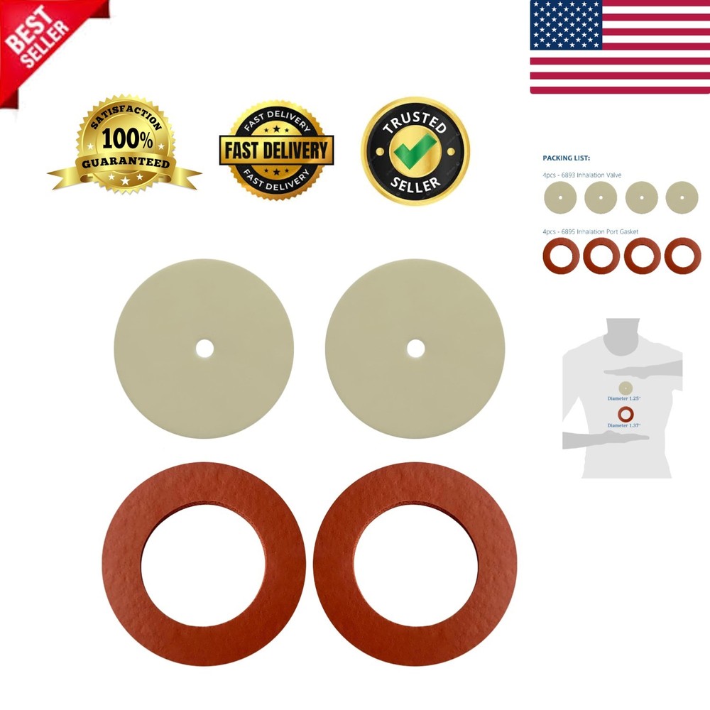Essential 8-Piece Silicone Set: 4 Gaskets & 4 Valves for 6000 Series Respirators