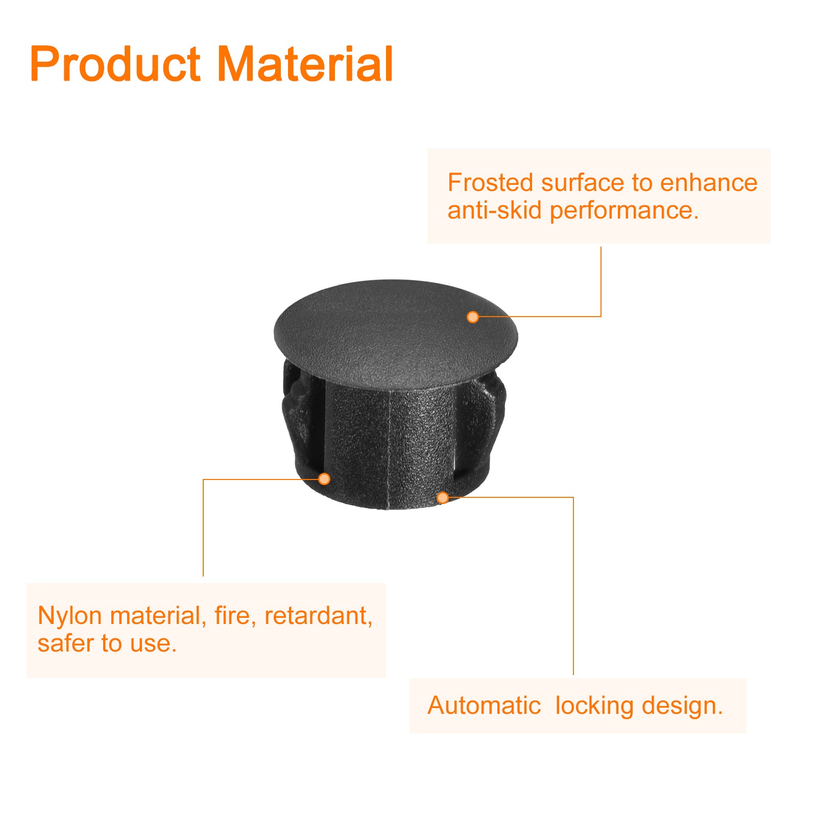 36Pcs 12mm(15/32") Plastic Hole Plugs Panel Flush Type Knockout Black