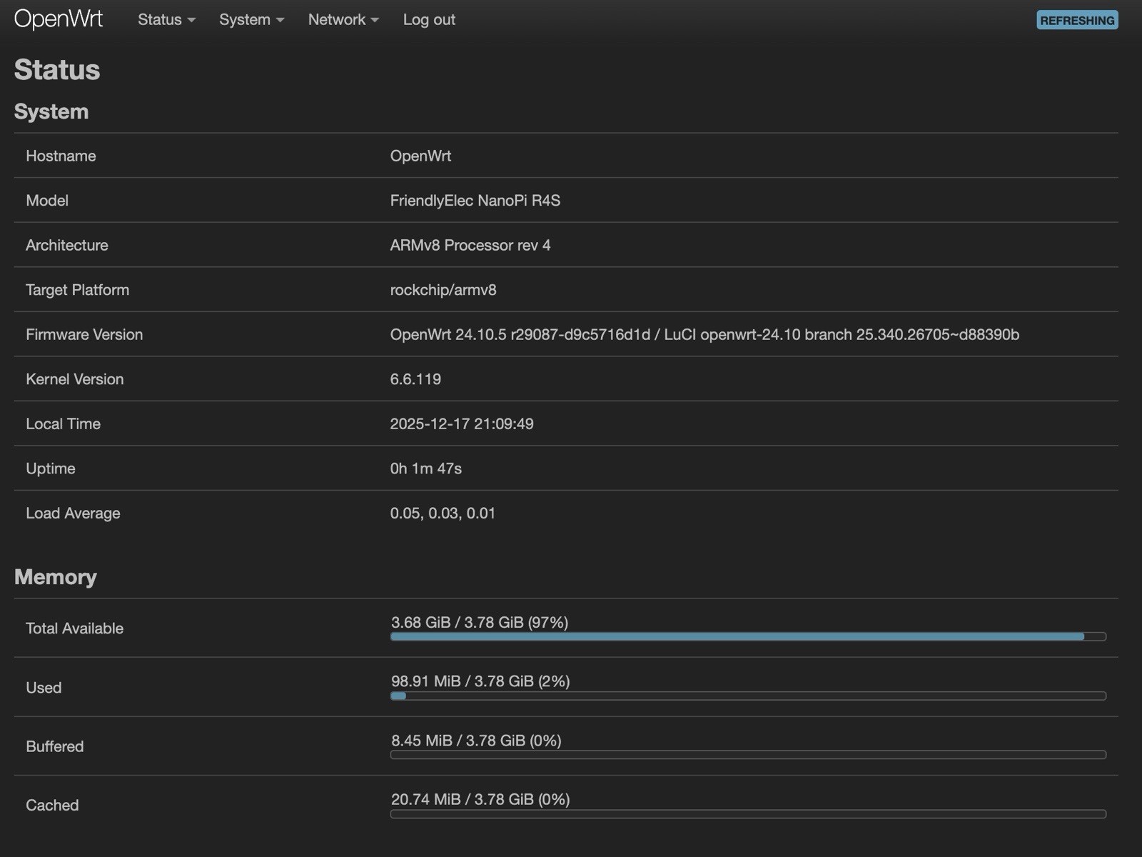 Friendly Elec NanoPi R4S Pre-Flashed OpenWrt 24.10.5 With Board, Case, MicroSD