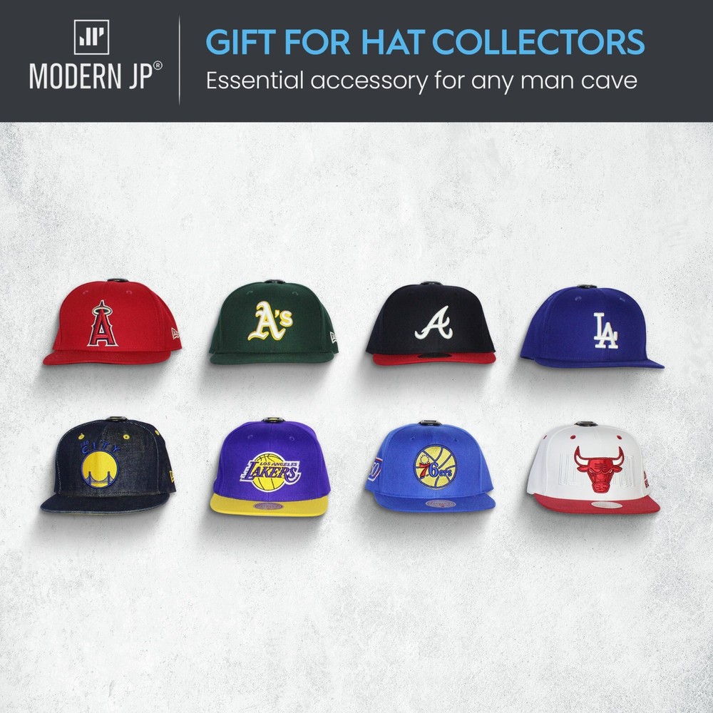 Modern JP Adhesive Hat Hooks for Wall - Minimalist Hat Rack, Dual Hanging Method