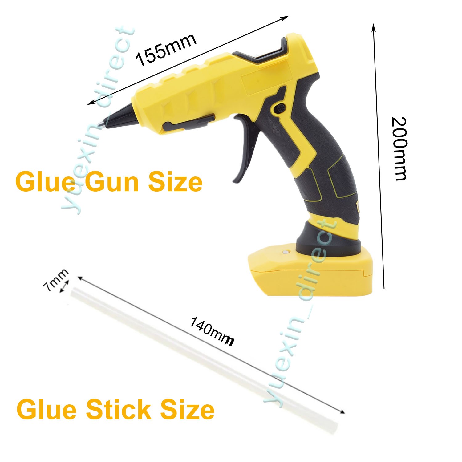 Cordless Hot Melt Glue Gun For Dewalt 20V Max Battery Crafts & Tools DIY Tool US