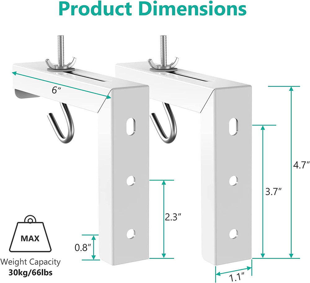 WALI Universal Projector Screen Ceiling Mount, Wall Hanging Mount L-Brackets, 6