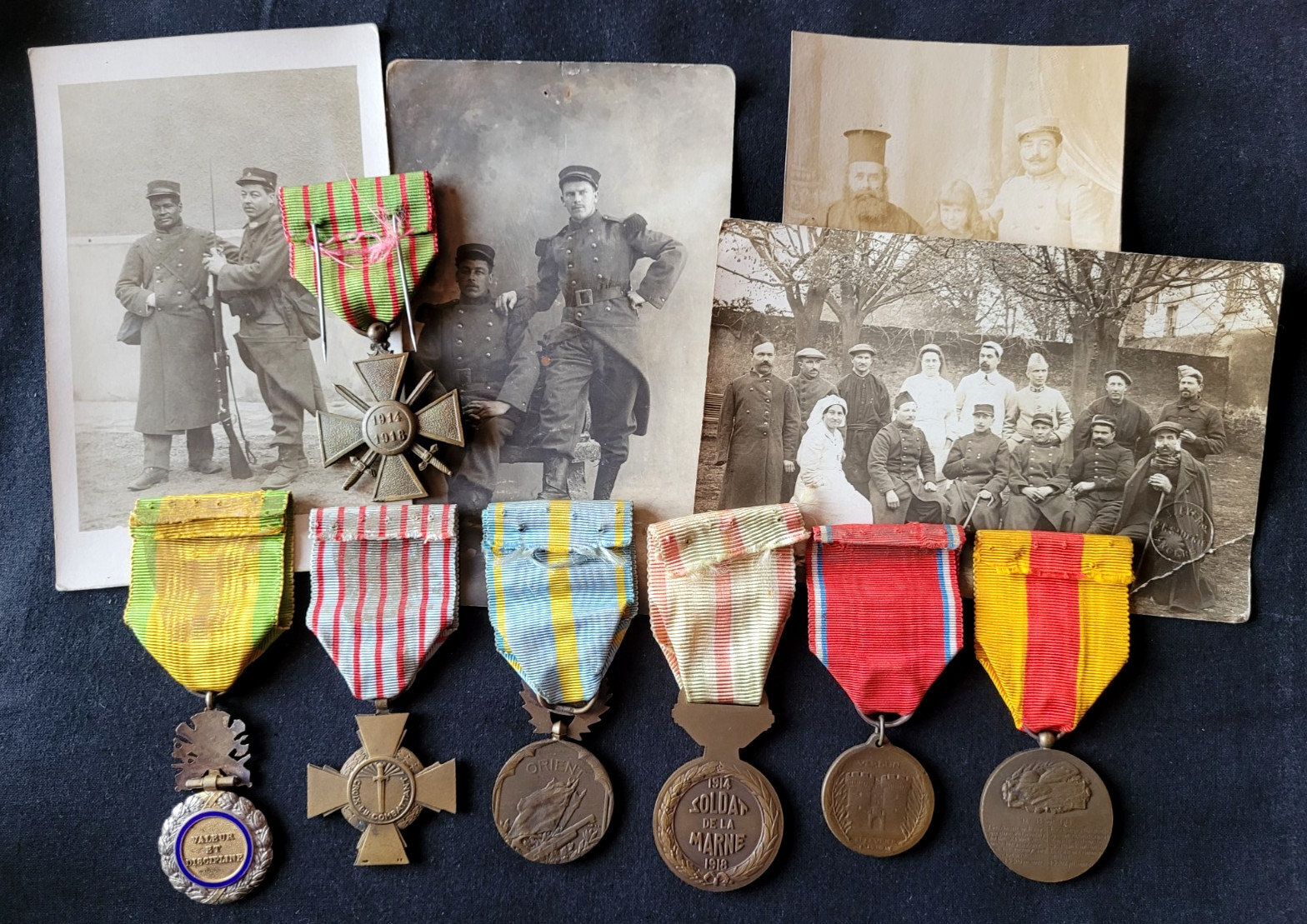 WW1 Original set French Military Medals 1914 1918 Orient Marne Verdun St Mihiel