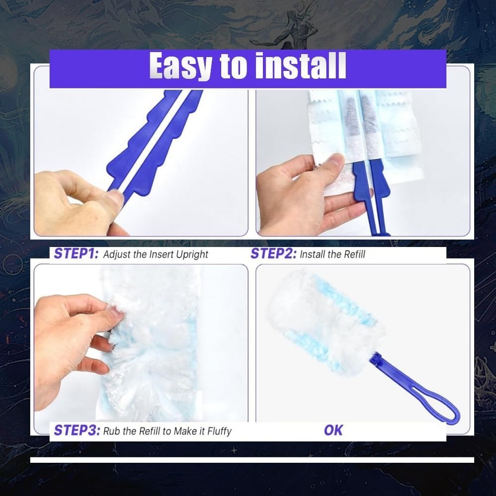 30 Pack Duster Refills Compatible with Swiffer Duster, Heavy Duty Multi Surface