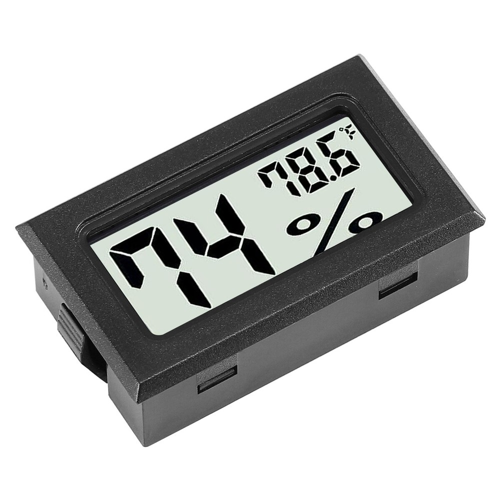 Mini Precise Electronic Hygrometer Thermometer LCD Digital Black With Battery