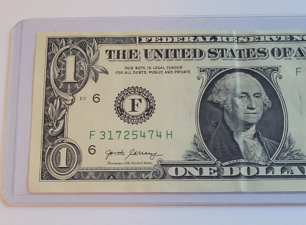 2017A One Dollar Mutiple Errors Misaligned, Gas Pump, Ink Smear Ink Bleed