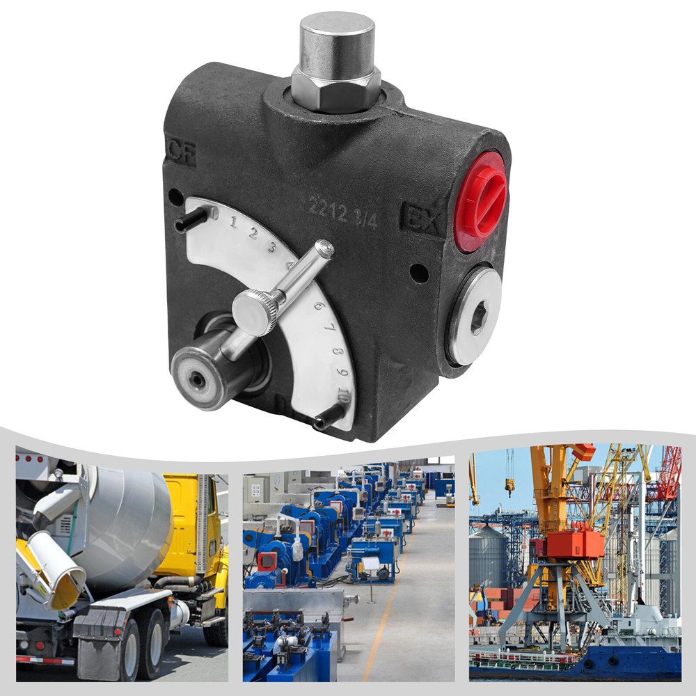 Hydraulic Adjustable Variable Flow Control Valve w/ Relief, 0-30 GPM, 3/4” NPT