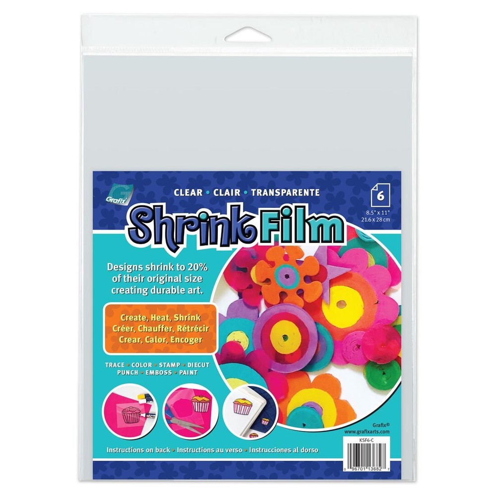 Grafix Shrink Film Clear 6-Sheet Package