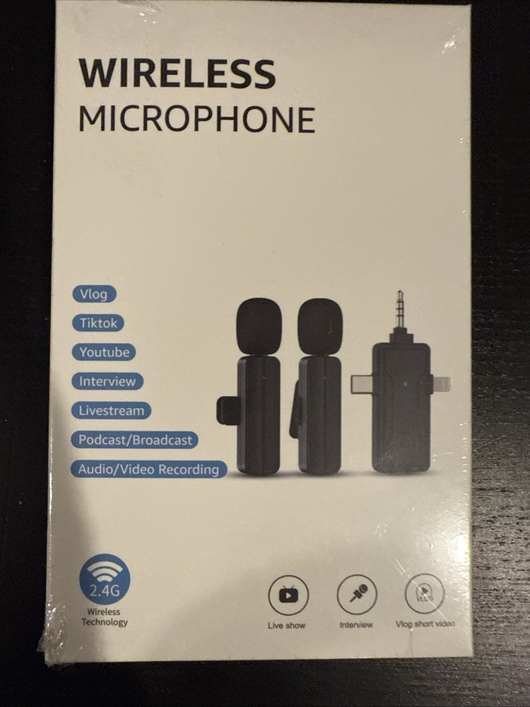 Wireless Microphone Set w/ Charging Case, Noise Canceling