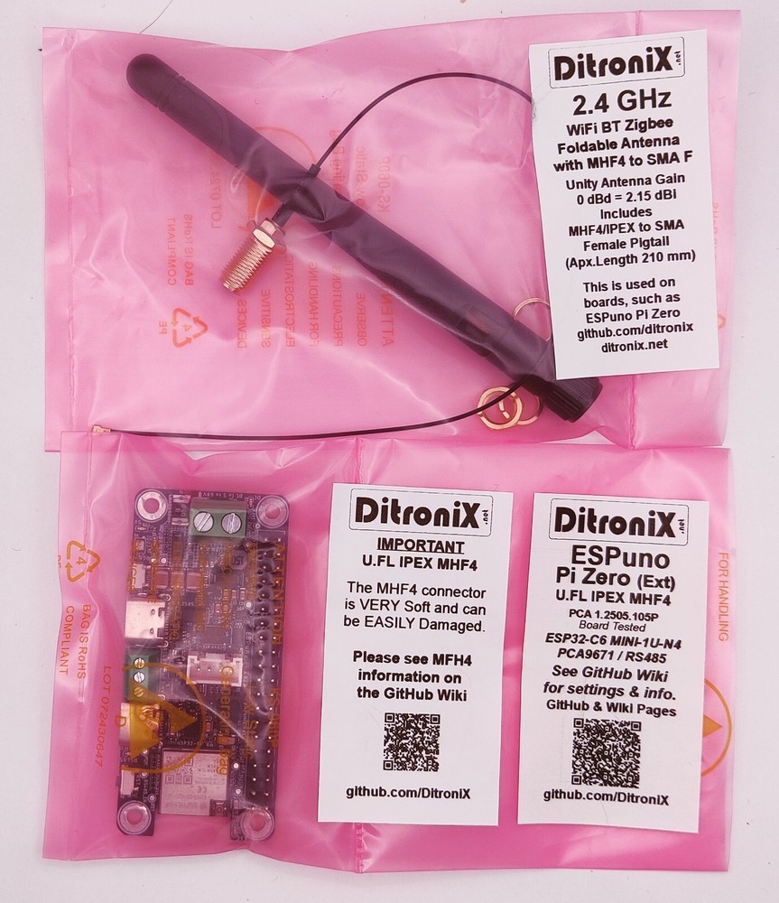 ESPuno Pi Zero ESP32-C6-1U STEM Maker DevKit SDK 60V DC Grove RS485 DMX MODBUS